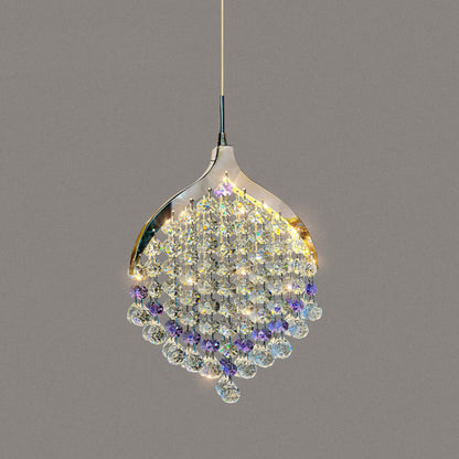 Modern Luxury Hardware Crystal Beads Fishtail LED Pendant Light For Bedside