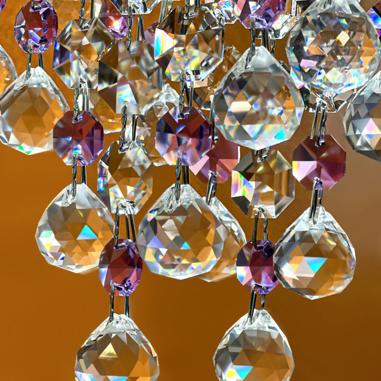 Modern Luxury Hardware Crystal Beads Fishtail LED Pendant Light For Bedside