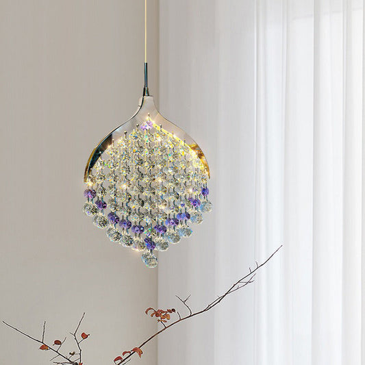 Modern Luxury Hardware Crystal Beads Fishtail LED Pendant Light For Bedside