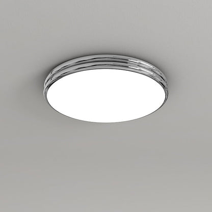 Modern Minimalist Iron Acrylic Round Two-Tier LED Flush Mount Ceiling Light For Bedroom
