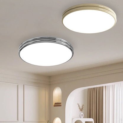 Modern Minimalist Iron Acrylic Round Two-Tier LED Flush Mount Ceiling Light For Bedroom