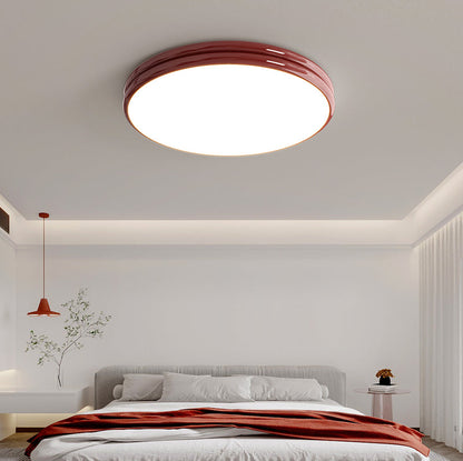 Modern Minimalist Iron Acrylic Round Two-Tier LED Flush Mount Ceiling Light For Bedroom