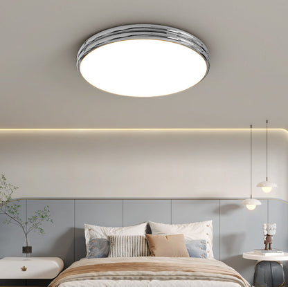 Modern Minimalist Iron Acrylic Round Two-Tier LED Flush Mount Ceiling Light For Bedroom