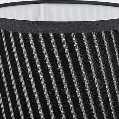 Contemporary Nordic Iron Fabric Cylinder Striped Touch Sensor Dimmable 1-Light Table Lamp For Bedside