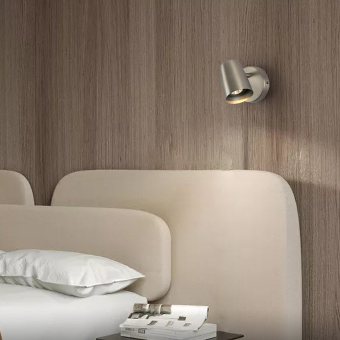Modern Minimalist Metal Cylinder Rotatable 1-Light Wall Sconce Lamp For Bedside