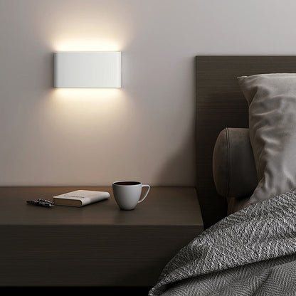 Modern Minimalist Aluminum Square Rectangular LED Wall Sconce Lamp For Bedside