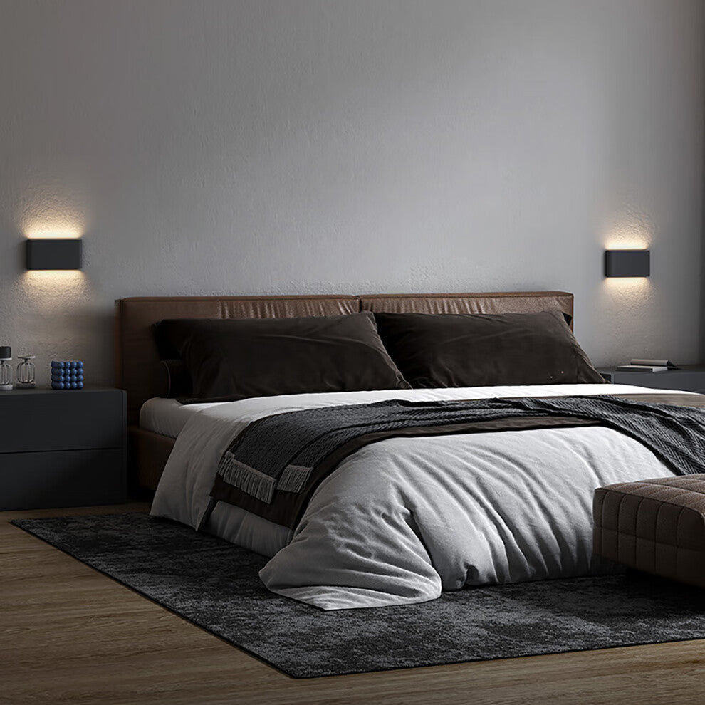 Modern Minimalist Aluminum Square Rectangular LED Wall Sconce Lamp For Bedside