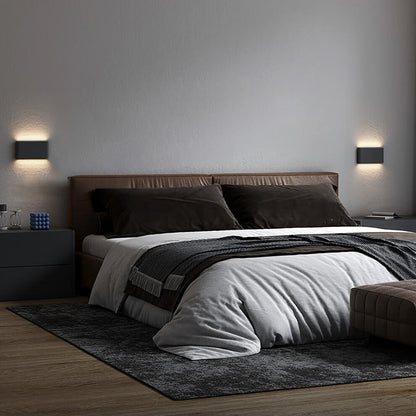 Modern Minimalist Aluminum Square Rectangular LED Wall Sconce Lamp For Bedside
