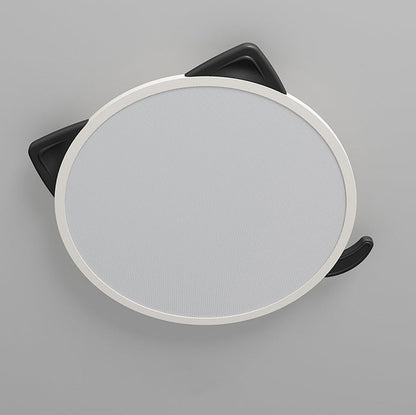 Modern Simplicity Kids Iron Aluminum Acrylic Round Cat's Ear LED Flush Mount Ceiling Light For Bedroom