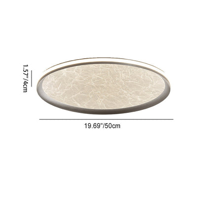 Contemporary Scandinavian Aluminum Iron Acrylic Round Silk Texture LED Flush Mount Ceiling Light For Bedroom