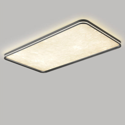 Modern Simplicity Aluminum Acrylic Rectangular Square Round Enamel Ice Flower Texture LED Flush Mount Ceiling Light For Living Room