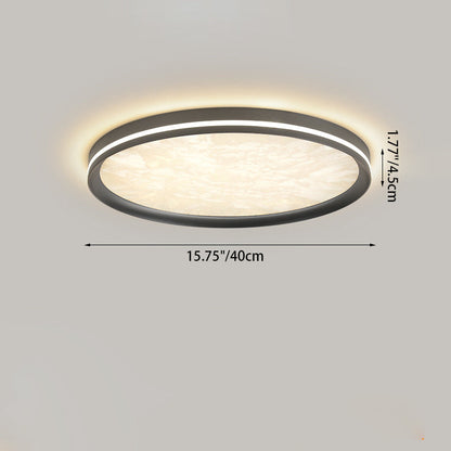 Modern Simplicity Aluminum Acrylic Rectangular Square Round Enamel Ice Flower Texture LED Flush Mount Ceiling Light For Living Room