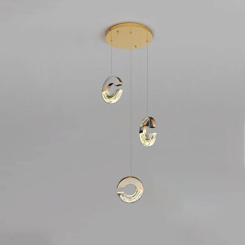 ثريات LED حديثة فاخرة من الألومنيوم والفولاذ المقاوم للصدأ على شكل حرف C لغرفة المعيشة