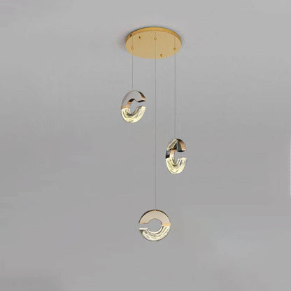 ثريات LED حديثة فاخرة من الألومنيوم والفولاذ المقاوم للصدأ على شكل حرف C لغرفة المعيشة