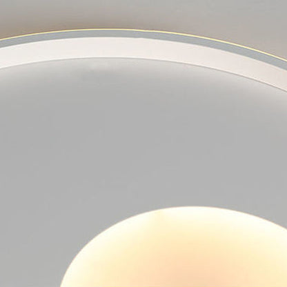 Contemporary Creative Iron Aluminum Silica Sun Wavy Line Round LED Flush Mount Ceiling Light For Hallway