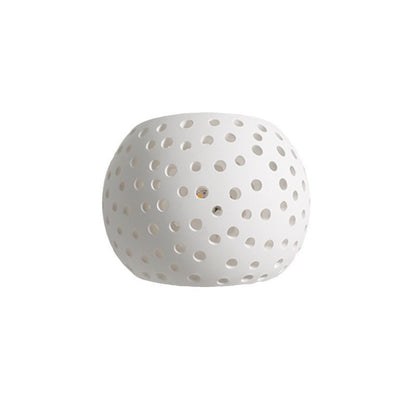 Contemporary Creative Plaster Sphere Hollowed 1-Light Wall Sconce Lamp For Bedside