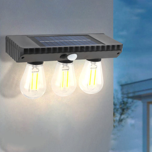 مصباح حائط LED يعمل بالطاقة الشمسية ومقاوم للماء من مادة ABS PET بتصميم عصري بسيط مع مستشعر بشري للحديقة 