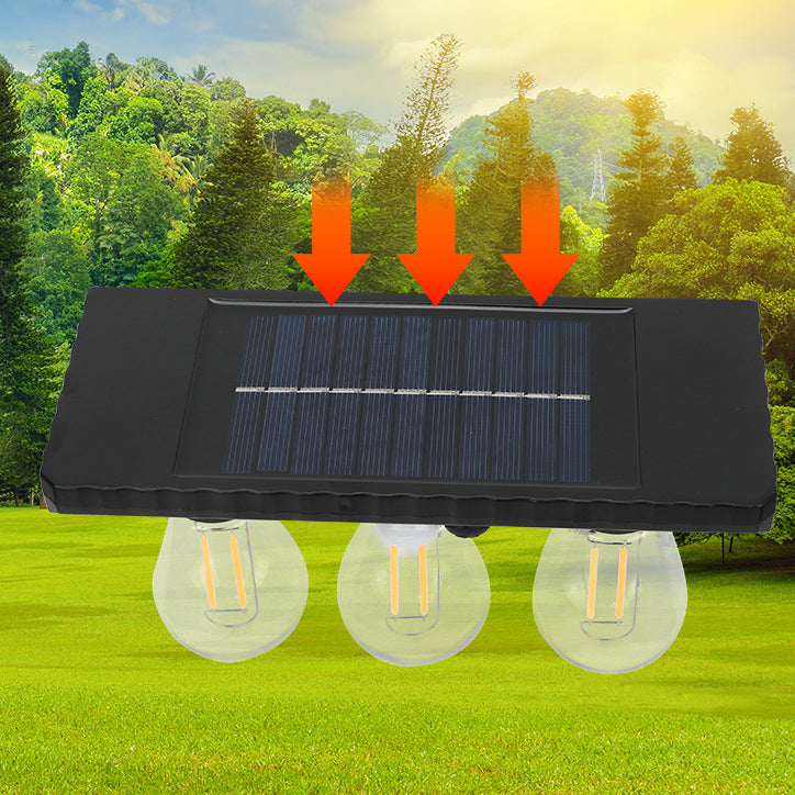 モダンでシンプルなソーラー防水ABS PET電球人感センサー付きLED壁取り付け用燭台ランプ（ガーデン用） 