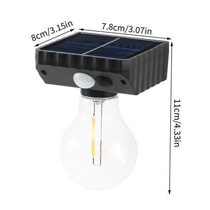 モダンでシンプルなソーラー防水ABS PET電球人感センサー付きLED壁取り付け用燭台ランプ（ガーデン用） 