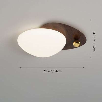 Contemporary Creative Iron Acrylic Resin Cobblestone Ball LED Flush Mount Ceiling Light For Bedroom