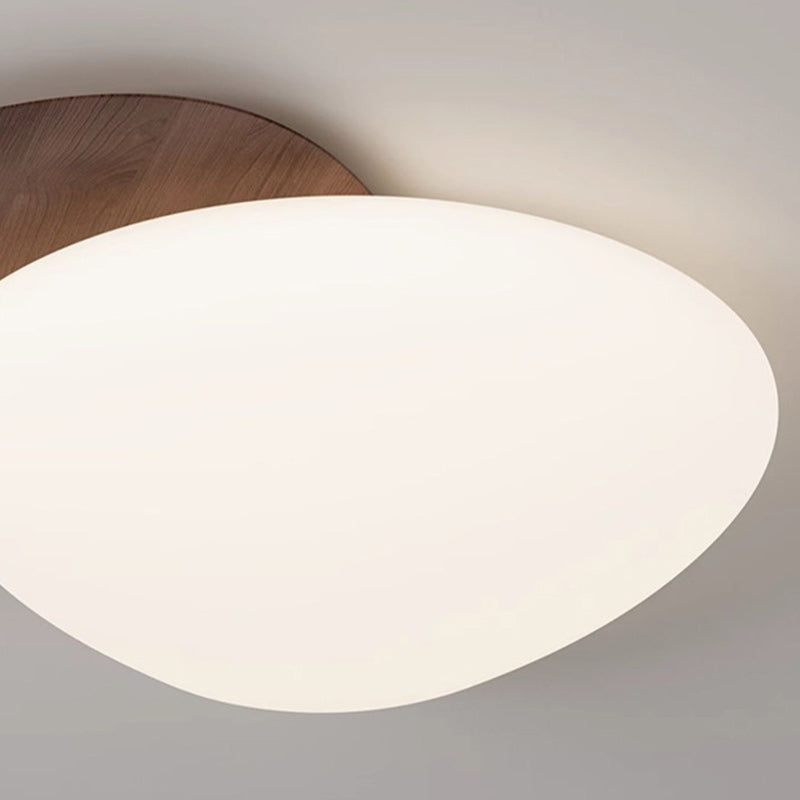 Contemporary Creative Iron Acrylic Resin Cobblestone Ball LED Flush Mount Ceiling Light For Bedroom