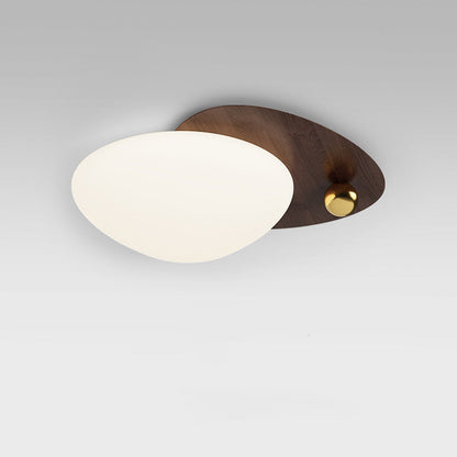Contemporary Creative Iron Acrylic Resin Cobblestone Ball LED Flush Mount Ceiling Light For Bedroom