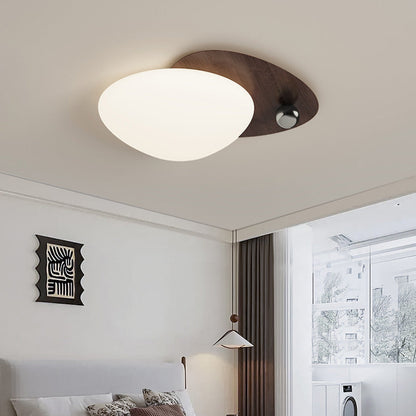 Contemporary Creative Iron Acrylic Resin Cobblestone Ball LED Flush Mount Ceiling Light For Bedroom