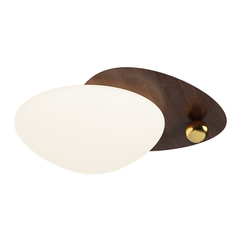 Contemporary Creative Iron Acrylic Resin Cobblestone Ball LED Flush Mount Ceiling Light For Bedroom
