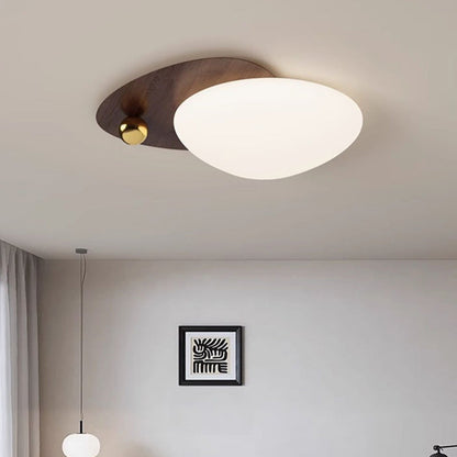 Contemporary Creative Iron Acrylic Resin Cobblestone Ball LED Flush Mount Ceiling Light For Bedroom