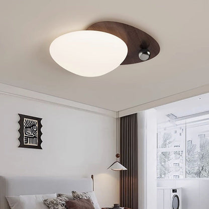 Contemporary Creative Iron Acrylic Resin Cobblestone Ball LED Flush Mount Ceiling Light For Bedroom