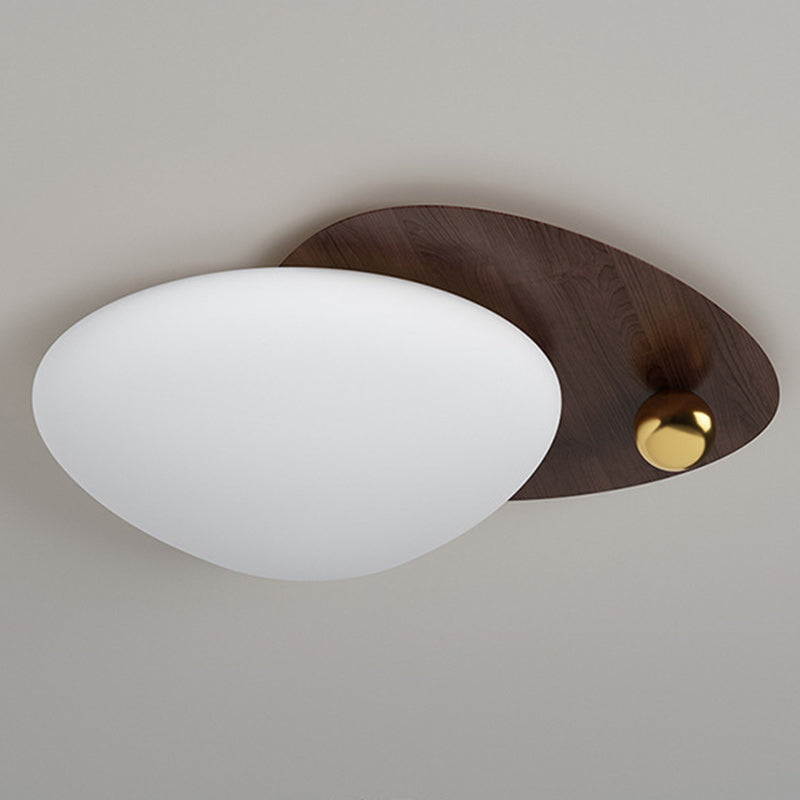 Contemporary Creative Iron Acrylic Resin Cobblestone Ball LED Flush Mount Ceiling Light For Bedroom