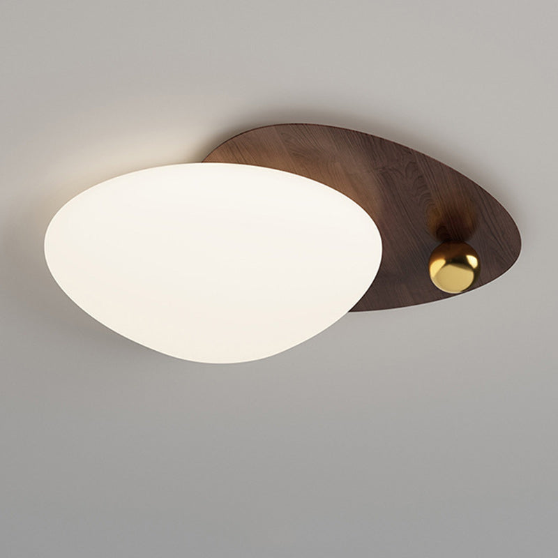 Contemporary Creative Iron Acrylic Resin Cobblestone Ball LED Flush Mount Ceiling Light For Bedroom