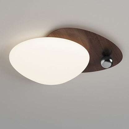 Contemporary Creative Iron Acrylic Resin Cobblestone Ball LED Flush Mount Ceiling Light For Bedroom
