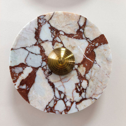 Traditional French Marble Aluminum Disc LED Wall Sconce Lamp For Bedside