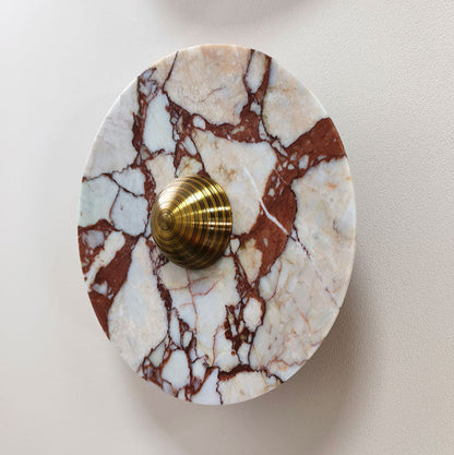 Traditional French Marble Aluminum Disc LED Wall Sconce Lamp For Bedside
