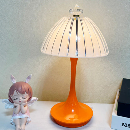 Contemporary Scandinavian Rechargeable Conic Petal ABS Acrylic LED Table Lamp For Bedside