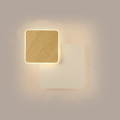 Contemporary Scandinavian Iron Acrylic Round Square Rotatable LED Wall Sconce Lamp For Bedside