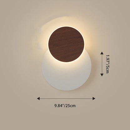 Contemporary Scandinavian Iron Acrylic Round Square Rotatable LED Wall Sconce Lamp For Bedside