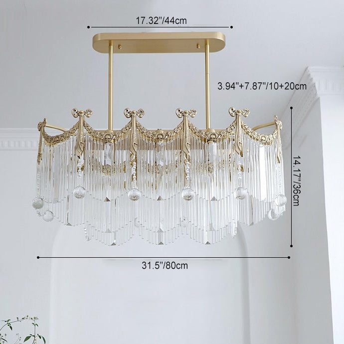 Traditional French Brass Glass Bow Tie Tassel 11/14/20 Light Chandeliers Island Light For Dining Room