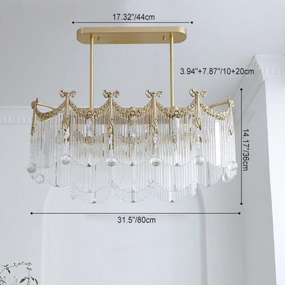 Traditional French Brass Glass Bow Tie Tassel 11/14/20 Light Chandeliers Island Light For Dining Room