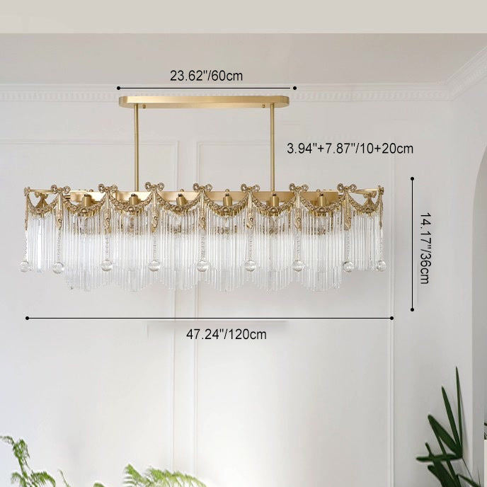 Traditional French Brass Glass Bow Tie Tassel 11/14/20 Light Chandeliers Island Light For Dining Room