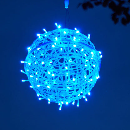 Modern Art Deco Solar Waterproof Weaving Ball Hanging PVC Plastic LED Outdoor Light Landscape Lighting For Garden