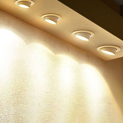 Modern Simplicity Round Aluminum Metal Rotatable Spotlight LED Flush Mount Ceiling Light For Living Room
