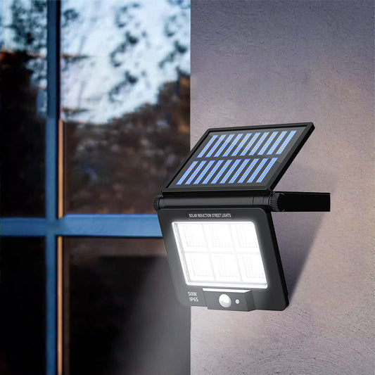 مصباح حائط LED مستطيل الشكل من مادة ABS PC مقاوم للماء يعمل بالطاقة الشمسية بتصميم عصري بسيط للفناء الخارجي 