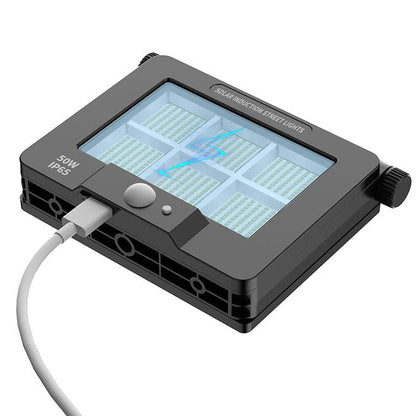 モダンでシンプルなソーラー防水人感センサー折りたたみ式ABS PC長方形LED壁取り付け用燭台ランプ屋外パティオ用
