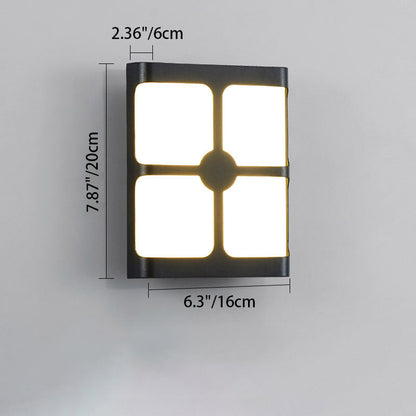 Modern Simplicity Waterproof Aluminum Acrylic Rectangular Geometrical LED Wall Sconce Lamp For Outdoor Patio