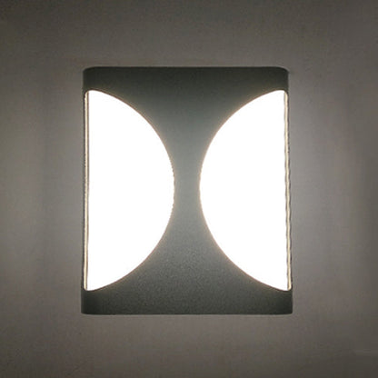 Modern Simplicity Waterproof Aluminum Acrylic Rectangular Geometrical LED Wall Sconce Lamp For Outdoor Patio