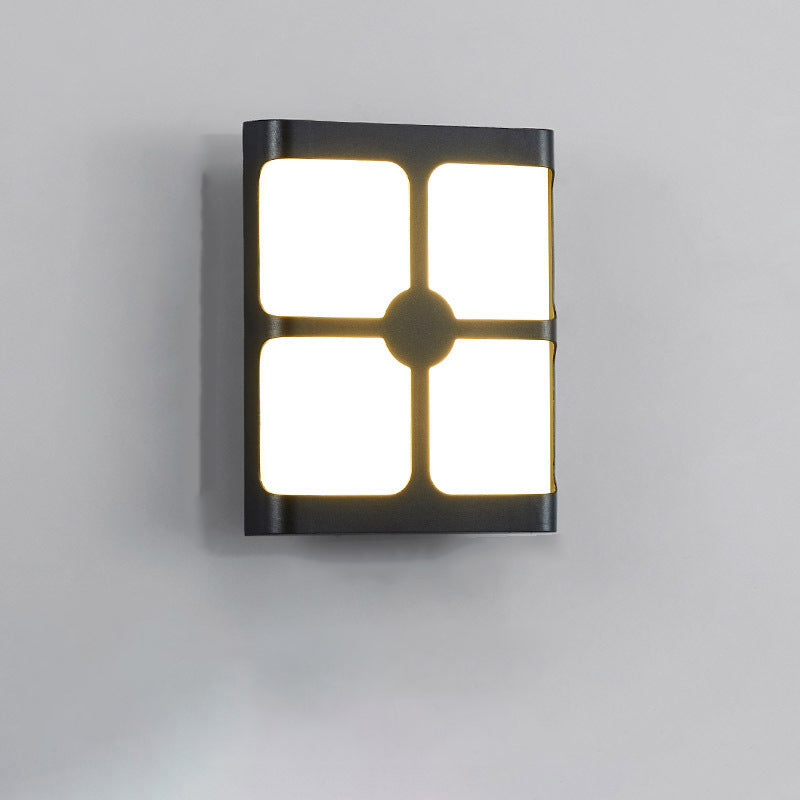 Modern Simplicity Waterproof Aluminum Acrylic Rectangular Geometrical LED Wall Sconce Lamp For Outdoor Patio