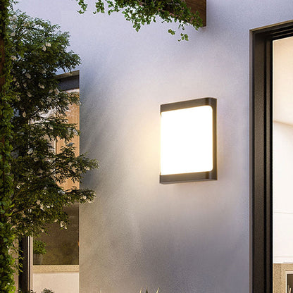 Modern Simplicity Waterproof Aluminum Acrylic Rectangular Geometrical LED Wall Sconce Lamp For Outdoor Patio