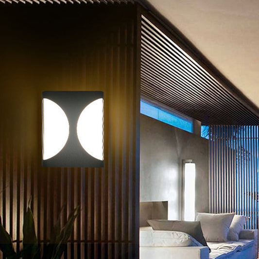 Modern Simplicity Waterproof Aluminum Acrylic Rectangular Geometrical LED Wall Sconce Lamp For Outdoor Patio